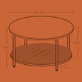 Miniatyrbillede 2 af 5: Kaffebord, 80 cm d x 46 cm H, Marmor Hvid