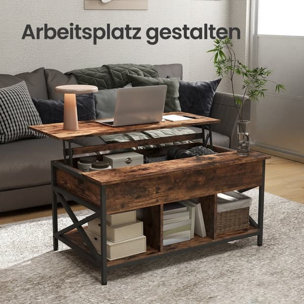 Kaffebord, 60x100x48-62 cm, Snövit