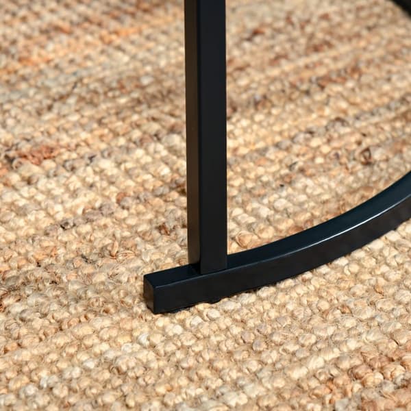 Rootz 2 -stycken soffbordsset - sidobord - marmoroptiska bord - rymdbesparande design - Ø60 x 46 cm, Ø40 x 40 cm