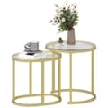 Miniatyrbillede 10 af 10: Rootz 2 -stykke sæt sofabord - oval & rund sofabord - Stabelbart borde - Rumbesparende design - Ø50 x 50,5 timer, 60L x 36b x 43,5 timer cm
