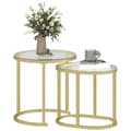 Miniatyrbillede 1 af 10: Rootz 2 -stykke sæt sofabord - oval & rund sofabord - Stabelbart borde - Rumbesparende design - Ø50 x 50,5 timer, 60L x 36b x 43,5 timer cm