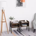 Miniatyrbild 2 av 6: Rootz 2 Stapble Bedside Tables Set - Nattkonsoler - Träbord - Industriell stil - 46 x 35 x 52,5 cm - Rymdbesparande design