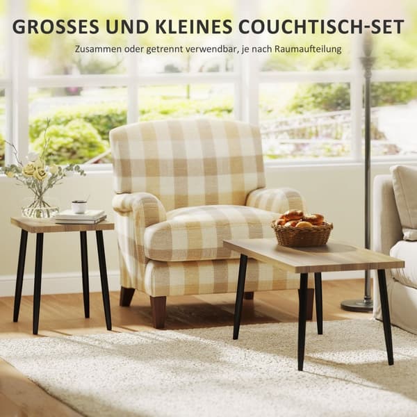 Rootz 2 -sæt sofabord - sidebord - fleksibilitetsbord - moderne design - 90x50x45cm (stor), 40x40x50cm (lille)