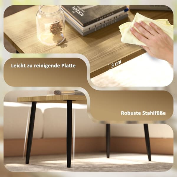 Rootz 2 -sæt sofabord - sidebord - fleksibilitetsbord - moderne design - 90x50x45cm (stor), 40x40x50cm (lille)