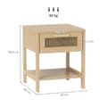 Miniatyrbillede 3 af 10: Rootz Bedside Night Cabinet - Side Bord med skuffe - MDF - Rattan Design - 40 x 40 x 48,4 cm