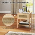 Miniatyrbillede 4 af 10: Rootz Bedside Night Cabinet - Side Bord med skuffe - MDF - Rattan Design - 40 x 40 x 48,4 cm