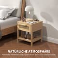 Miniatyrbillede 6 af 10: Rootz Bedside Night Cabinet - Side Bord med skuffe - MDF - Rattan Design - 40 x 40 x 48,4 cm