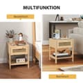 Miniatyrbillede 7 af 10: Rootz Bedside Night Cabinet - Side Bord med skuffe - MDF - Rattan Design - 40 x 40 x 48,4 cm
