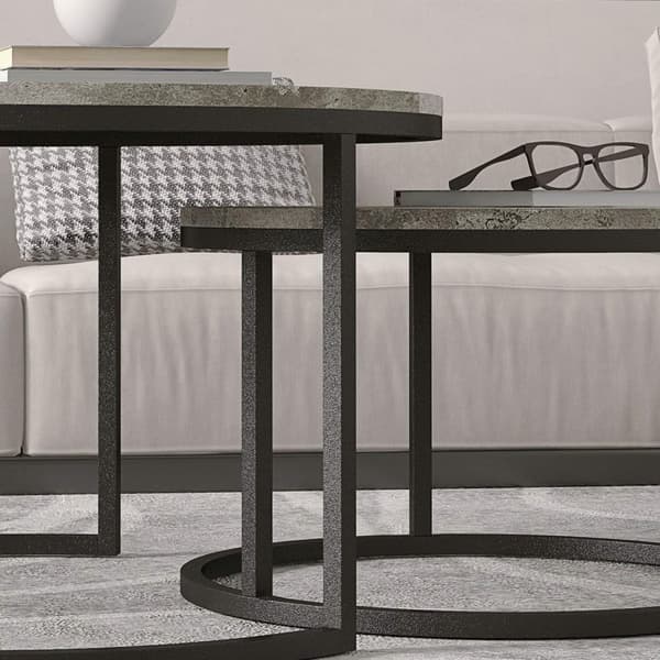 Rootz soffbordset - Round Set Tables - Industrial Design - Hållbar - 78,5 cm x 78,5 cm x 46,5 cm & 59 cm x 59 cm x 36,5 cm