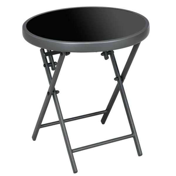 Rootz fällbart utomhussidan - fällbord - Kompakt bord - väderbeständig - Ø45 x 50 cm - svart