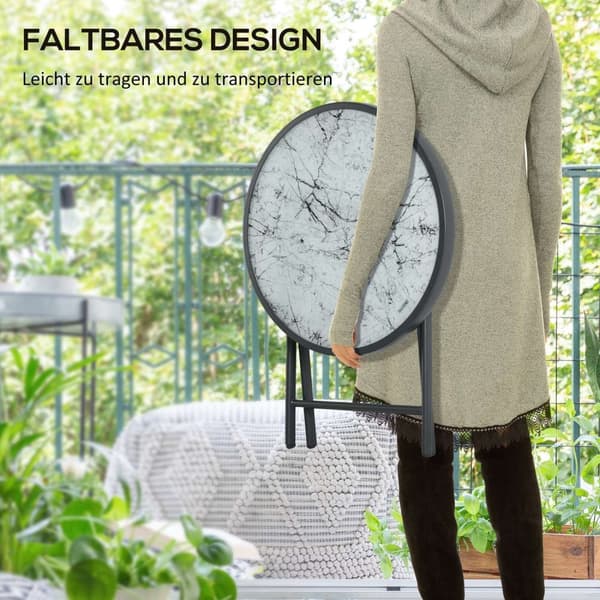 Rootz Foldble Side -pöytä - Ulkoilutaite - Compact Patio -pöytä - Säänkestävä ja helppo puhdistaa - 45 x 45 x 50 cm