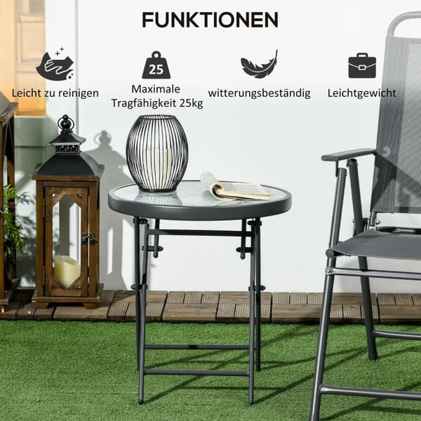 Rootz Foldble Side -pöytä - Ulkoilutaite - Compact Patio -pöytä - Säänkestävä ja helppo puhdistaa - 45 x 45 x 50 cm