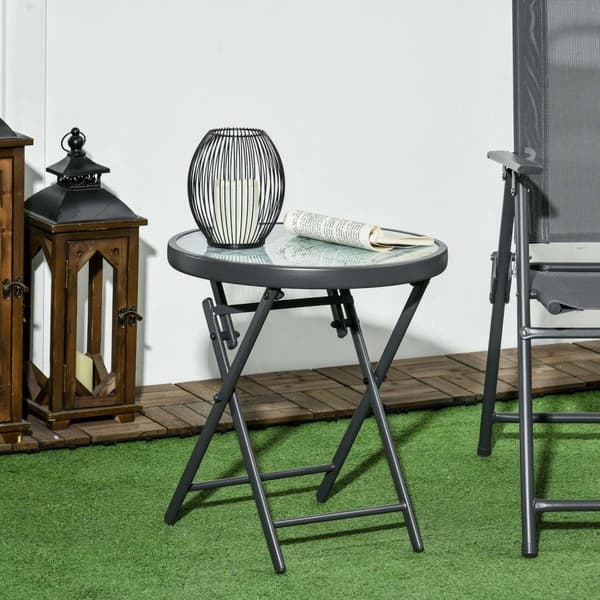 Rootz Foldble Side -pöytä - Ulkoilutaite - Compact Patio -pöytä - Säänkestävä ja helppo puhdistaa - 45 x 45 x 50 cm
