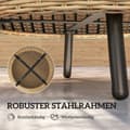 Miniatyrbild 5 av 10: Rootz Poly Rattan Sidobord - Rund soffbord - Balkongbord - Väderbeständig och hållbar - Ø75 x 42 cm