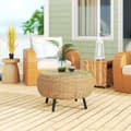 Miniatyrbild 9 av 10: Rootz Poly Rattan Sidobord - Rund soffbord - Balkongbord - Väderbeständig och hållbar - Ø75 x 42 cm
