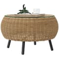 Miniatyrbild 10 av 10: Rootz Poly Rattan Sidobord - Rund soffbord - Balkongbord - Väderbeständig och hållbar - Ø75 x 42 cm