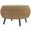 Miniatyrbild 1 av 10: Rootz Poly Rattan Sidobord - Rund soffbord - Balkongbord - Väderbeständig och hållbar - Ø75 x 42 cm