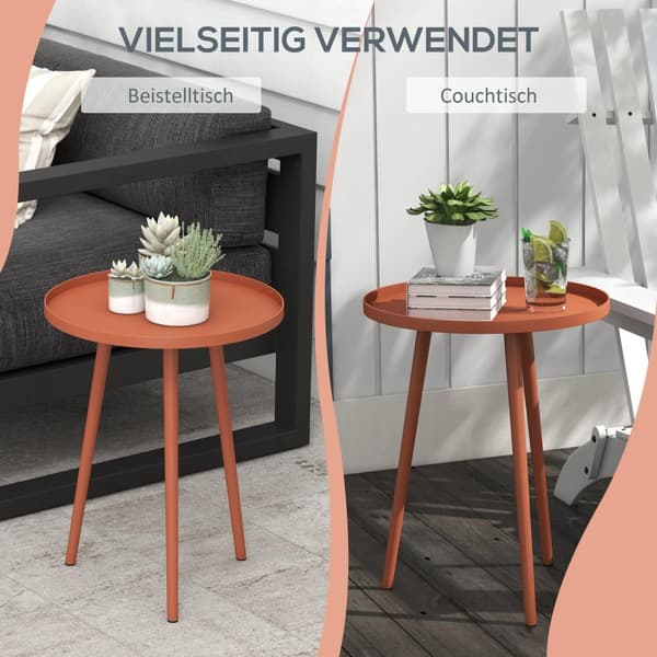 Rootz sidobord - soffbord - trädgårdsbord - väderbeständig stål - Ø40 x 50 cm - röd