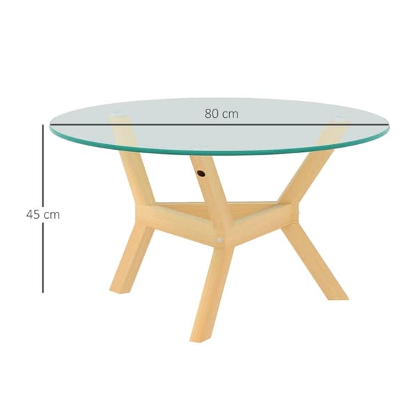 Rootz Round sofabord - Matchet Glass - Stue Bord - Justerbare fodpuder - Stabil design - Ø80 x 45H cm