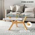 Miniatyrbillede 6 af 10: Rootz Round sofabord - Matchet Glass - Stue Bord - Justerbare fodpuder - Stabil design - Ø80 x 45H cm