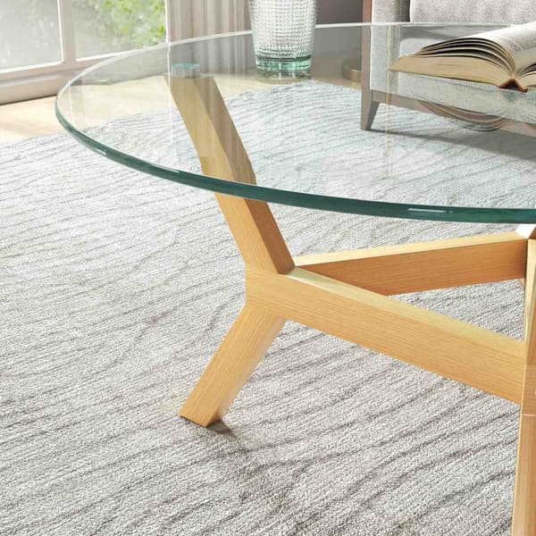 Rootz Round sofabord - Matchet Glass - Stue Bord - Justerbare fodpuder - Stabil design - Ø80 x 45H cm