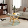Miniatyrbillede 2 af 10: Rootz Round sofabord - Matchet Glass - Stue Bord - Justerbare fodpuder - Stabil design - Ø80 x 45H cm