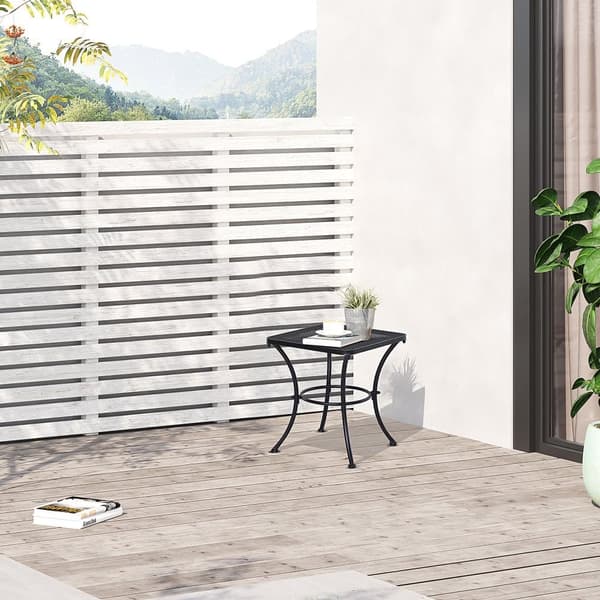 Svart soffbord, metallbord soffbord, lämpligt för trädgård, vardagsrum och sovrum