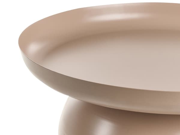 Sofabord Taupe Metall Rundt Geometrisk Form Aksentbord
