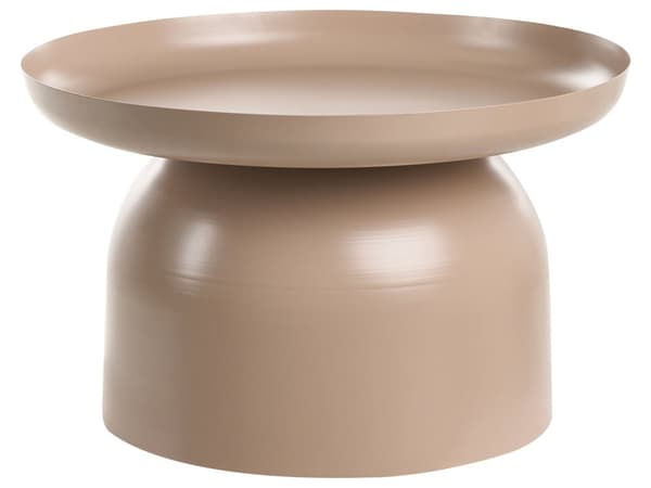 Sofabord Taupe Metall Rundt Geometrisk Form Aksentbord