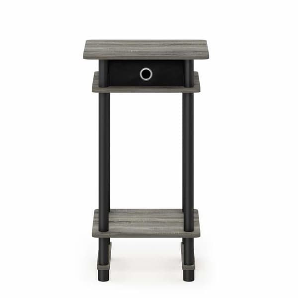 Furinno - 17017 - Turn-N-Tube High End-bord med bricka, French Oak Grey Black, One Size