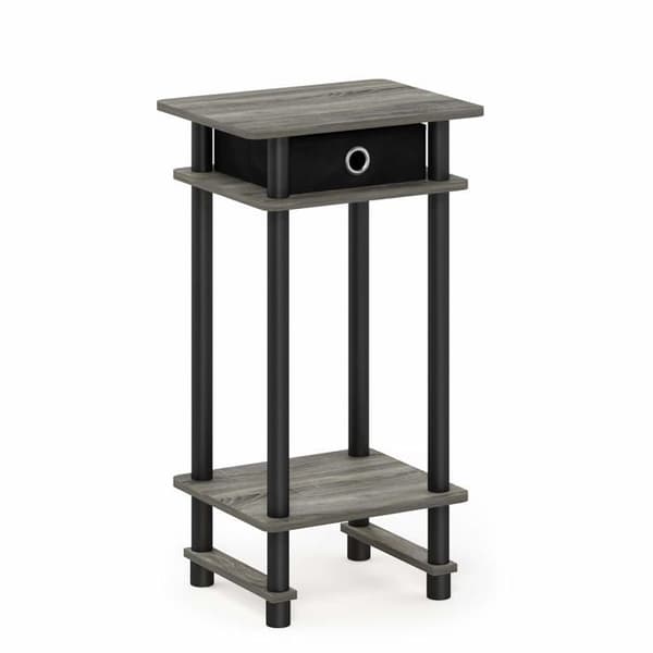 Furinno - 17017 - Turn-N-Tube High End-bord med bricka, French Oak Grey Black, One Size