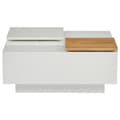 Miniatyrbillede 5 af 11: Moderne sofabord i hvid højglans med opbevaring – Firkantet 75x75 cm, flytbar bordplade, maksimal belastning 30 kg