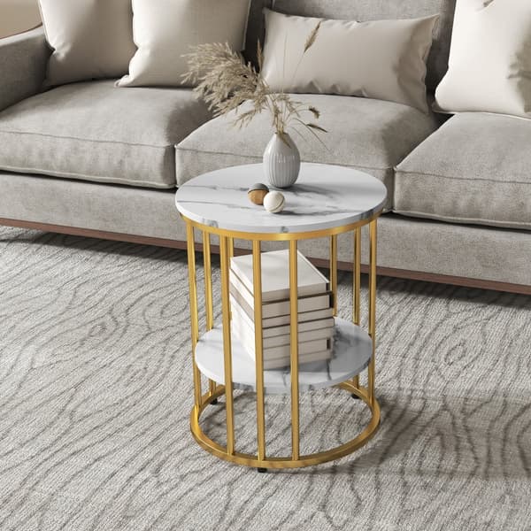Kaffebord Set, Ø45x55H cm / Ø40x50.5H cm, Vit