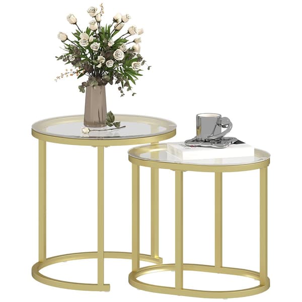 Kaffebordssæt, Ø50 x 50.5H cm (rundt bord), 60L x 36B x 43.5H cm (ovalt bord), Grå