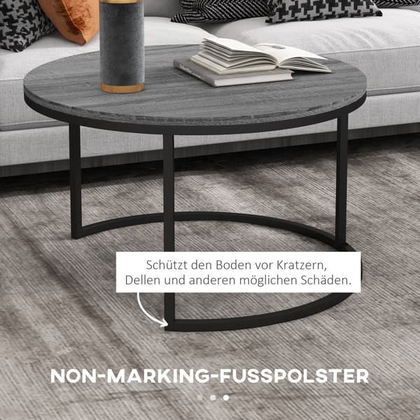Kaffebordssæt, 78.5x78.5x46.5 cm, 59x59x36.5 cm, Sort