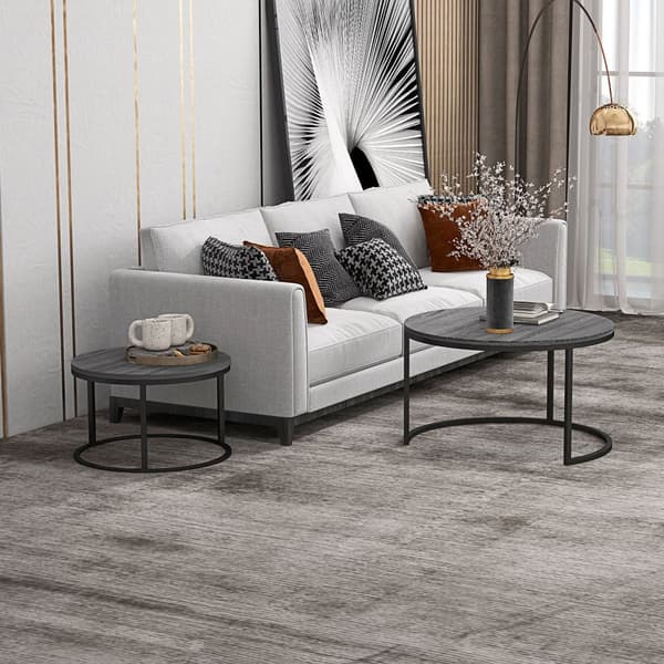 Kaffebordssæt, 78.5x78.5x46.5 cm, 59x59x36.5 cm, Sort