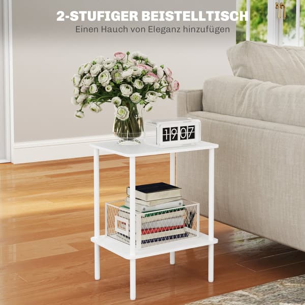 Sidebord, 40x30x52.2 cm, Hvid