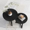 Miniatyrbillede 8 af 9: Kaffebordssæt, Ø48 x 45H cm (stort), Ø40 x 40H cm (lille), Sort