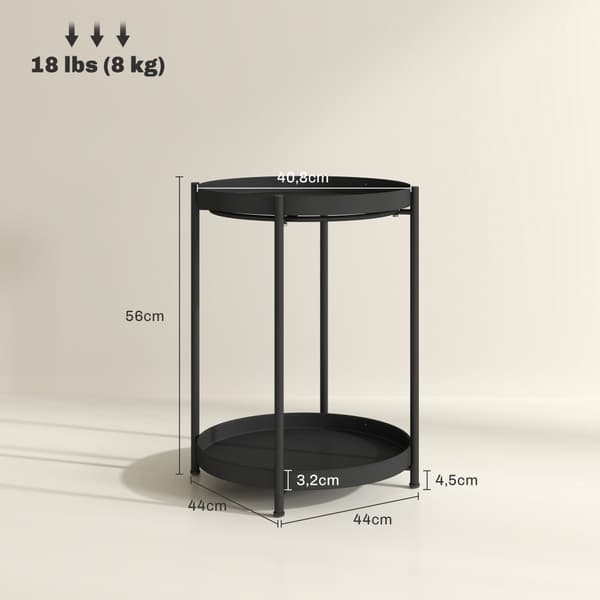 Sidebord, 44x44x56 cm, Sort