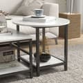 Miniatyrbild 9 av 9: Kaffebord Set, 80x54x41 cm 60x60x51 cm, Svart Vit