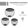 Miniatyrbillede 5 af 9: Kaffebordssæt, 3er-Set, Ø51 x 38,5H cm (stor), Ø38,5 x 32H cm (medium), Ø30,5 x 27H cm (lille), Sort