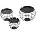 Miniatyrbillede 1 af 9: Kaffebordssæt, 3er-Set, Ø51 x 38,5H cm (stor), Ø38,5 x 32H cm (medium), Ø30,5 x 27H cm (lille), Sort