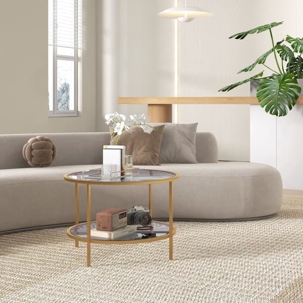 Sidobord, Ø60 x 43 cm, Guld