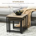 Miniatyrbillede 4 af 9: Kaffebord Sæt, 3er-Set, 45x45x44 cm, 40x40x39.5 cm, 34x34x34.5 cm, Naturligt Træ