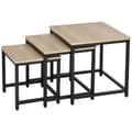 Miniatyrbillede 1 af 9: Kaffebord Sæt, 3er-Set, 45x45x44 cm, 40x40x39.5 cm, 34x34x34.5 cm, Naturligt Træ