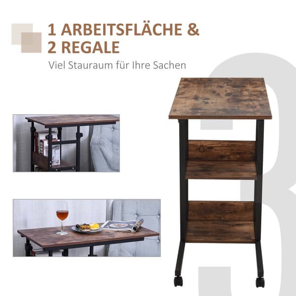 Sidebord, 80x40x72-82 cm, Sort