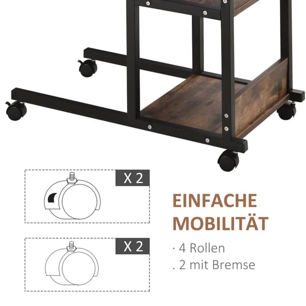 Sidebord, 80x40x72-82 cm, Sort