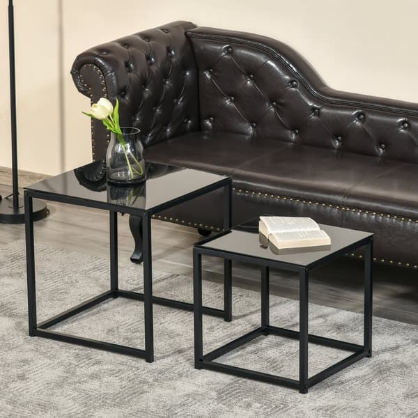 Sidobord Set, 50x50x52 cm, Svart