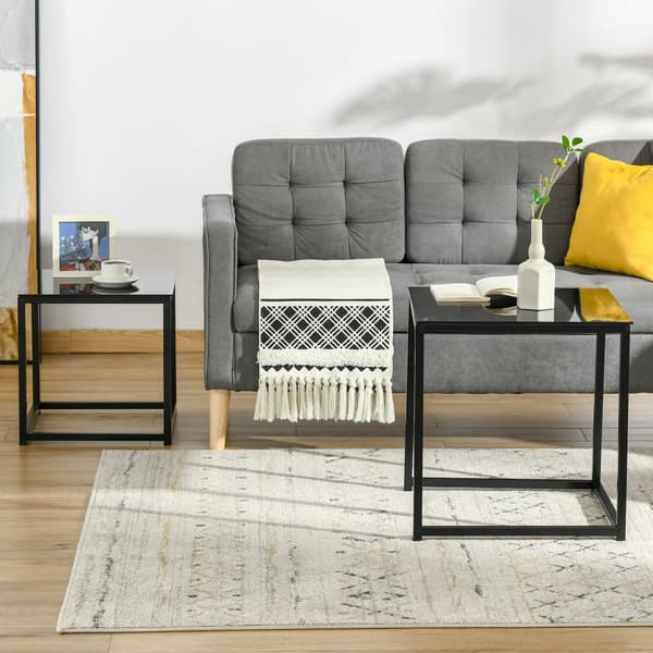 Sidobord Set, 50x50x52 cm, Svart