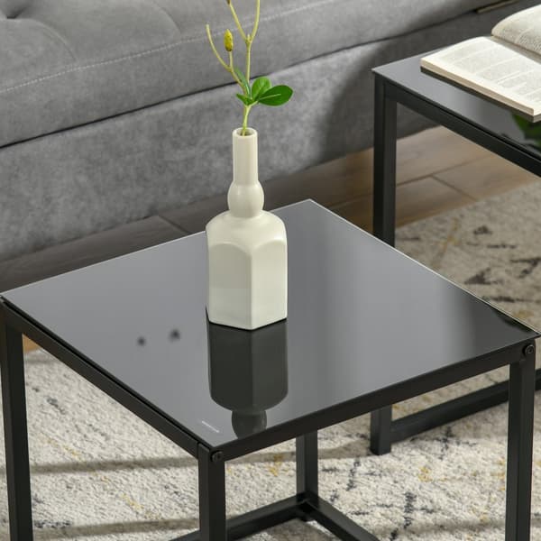 Sidobord Set, 50x50x52 cm, Svart